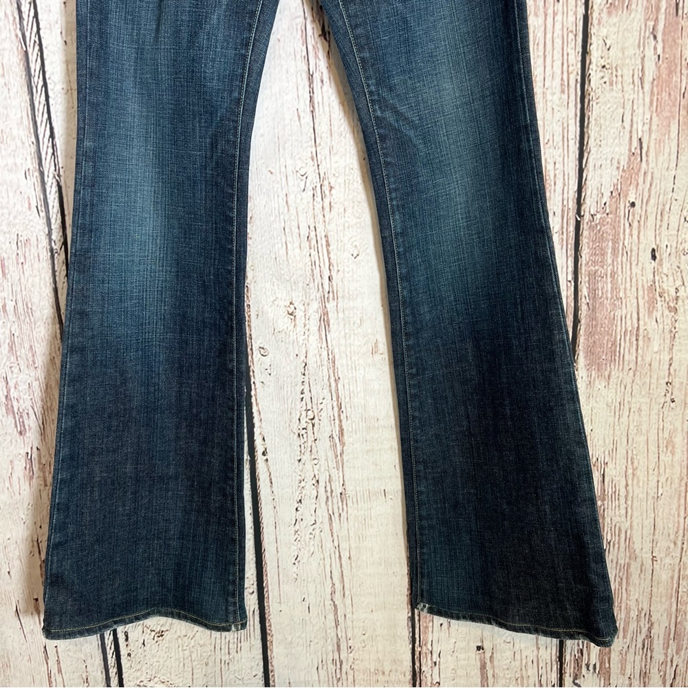 GoldSign Desire Lowrise Distressed Flare Bootcut Denim Jeans USA Made SZ 27 EUC - Picture 9 of 16